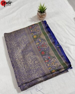 Royal Blue Banarasi Silk Saree - Zari Work