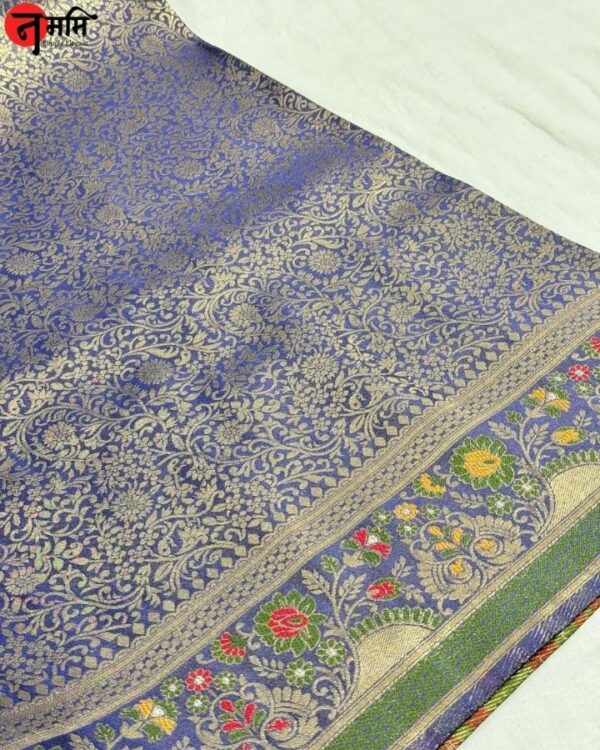Royal Blue Banarasi Silk Saree - Zari Work - Image 2