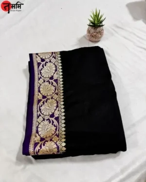 Black and Purple Silk Saree