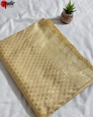 Golden Banarasi Silk Saree with Zari Work