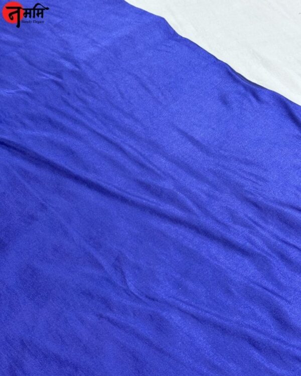 Royal Blue Banarasi Silk Saree - Zari Work - Image 6