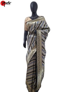 Golden Black Banarasi Silk Saree