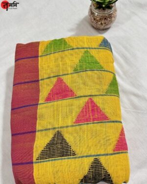 Khadi Cotton Weaving Work Saree (Yellow)