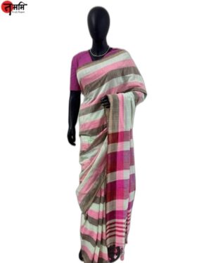 Khadi Striped Cotton Saree