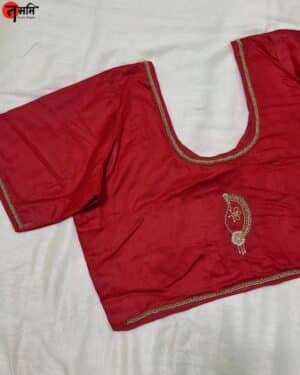 Red Hand Aari Work Blouse