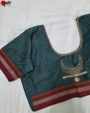 Green Hand Aari Work Blouse