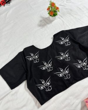 Black with Durga - Embroidery Blouse