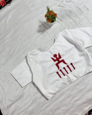 White with Swastik - Embroidery Blouse