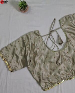 Designer Hand Aari Work Blouse - Shades of Gray